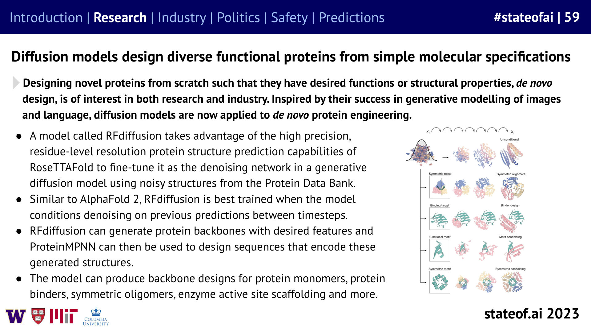 Diffusion becomes a tool for protein design - 2023 report, slide 59